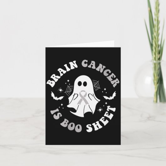 Womens Brain Cancer Is Boo Sheet Ghost Ribbon Awar カード (正面)