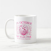 Womens Breast Cancer Women Halloween In October We コーヒーマグカップ (左)