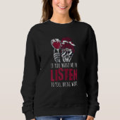 Womens Bring Wine  Drinking Skeleton Quote スウェットシャツ (正面)