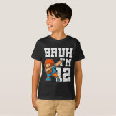 Womens Bruh I'm 12 Funny Dab Se Football Gift For  Tシャツ (正面フル)