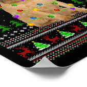 Womens Brussels Griffon Dog Ugly Christmas Sweater ポスター (角)