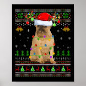 Womens Brussels Griffon Dog Ugly Christmas Sweater ポスター (正面)