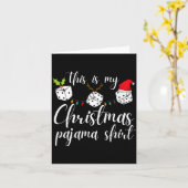 Womens Bunco Christmas Pajama Dice Game Night  カード (黄色い花)