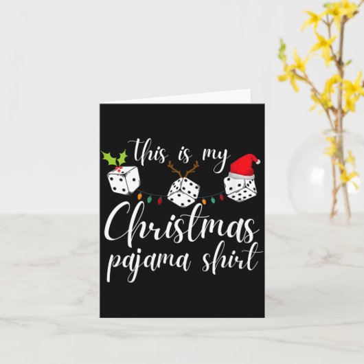 Womens Bunco Christmas Pajama Dice Game Night  カード (黄色い花)