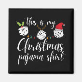 Womens Bunco Christmas Pajama Dice Game Night マグネット (正面)