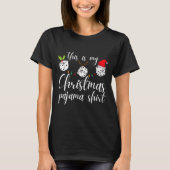 Womens Bunco Christmas Pajama Dice Game Night  Tシャツ (正面)
