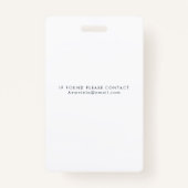 Womens Business Photo ID Identification Plastic バッジ (裏面)