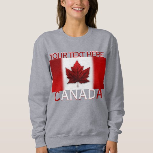 Women's Canada Sweatshirt Personalize Canada Shirt スウェットシャツ (正面)