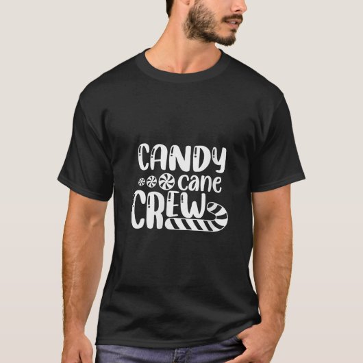 Womens Candy Cane Crew Christmas Xmas Love Candy B Tシャツ (正面)