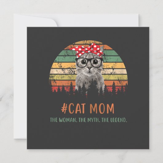 Womens Cat Mom The Woman The Myth The Legend 招待状 (正面)