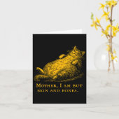 Womens Cat Mother I Am But Skin And Bones Funny Vi カード (黄色い花)