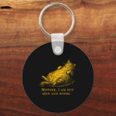 Womens Cat Mother I Am But Skin And Bones Funny Vi キーホルダー (正面)