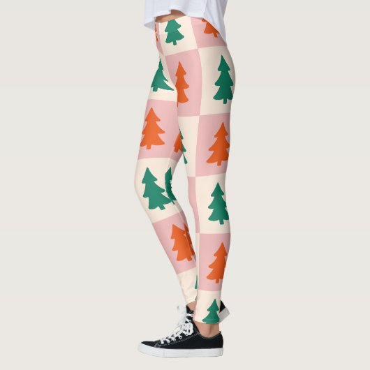 Women's Checkered Christmas Leggings レギンス (左)