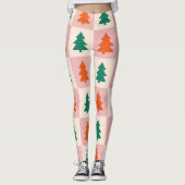 Women's Checkered Christmas Leggings レギンス (正面)