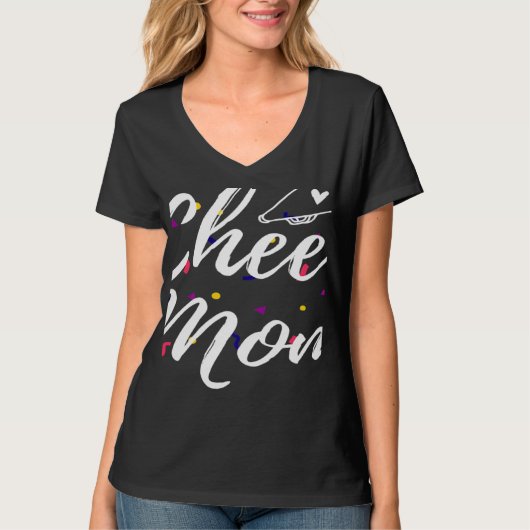 Womens Cheer Mom Megaphone with Heart Accent Women Tシャツ (正面)