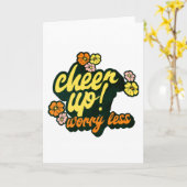WOMEN'S CHEER UP WORRY LESS FOLDED GREETING CARD カード (黄色い花)