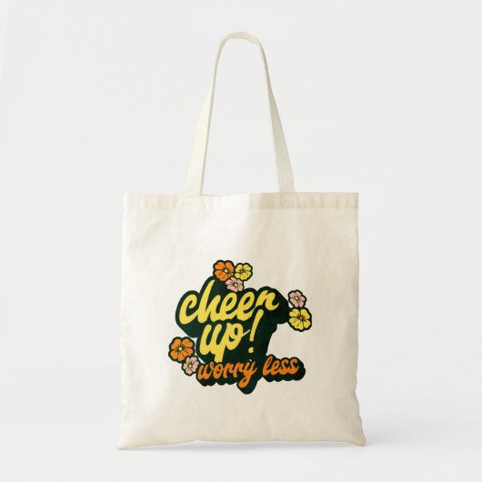 WOMEN'S CHEER UP WORRY LESS TOTE BAG トートバッグ (正面)