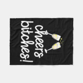 Womens Cheers Es Funny New Year's Eve V-neck  フリースブランケット (正面(横))