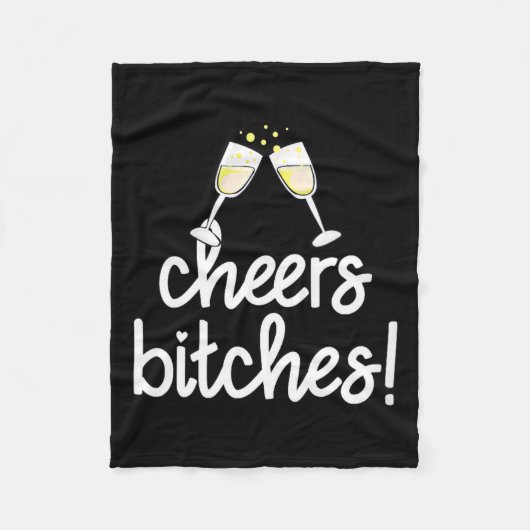 Womens Cheers Es Funny New Year's Eve V-neck  フリースブランケット (正面)