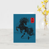 Womens Chinese New Year 2026 Year Of The Horse Art カード (黄色い花)