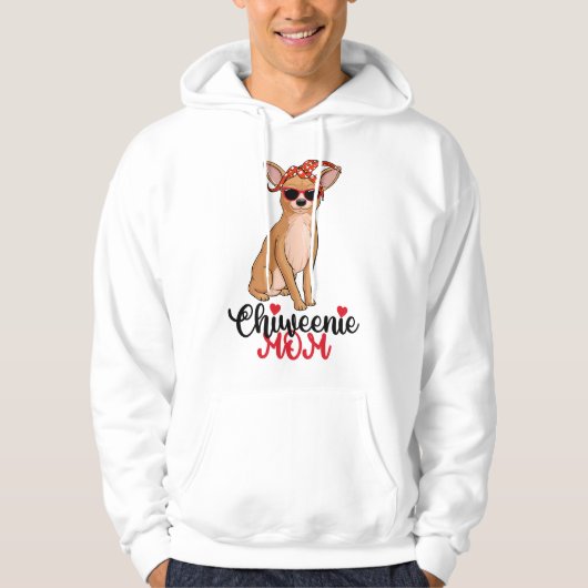 Womens Chiweenie Dog Chiweenie Mom パーカ (正面)