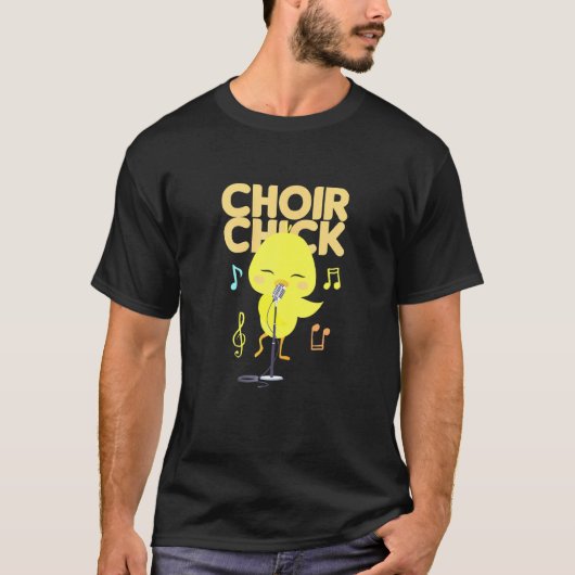Womens Choir Chick Chicken Singing Singer Cute Bir Tシャツ (正面)