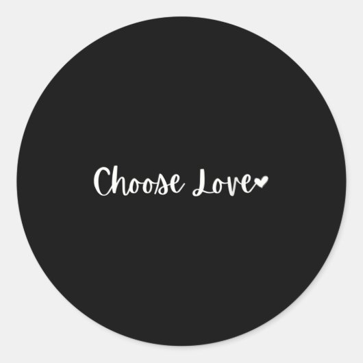 Womens Choose Love Motivational Mantra V-neck  ラウンドシール (正面)