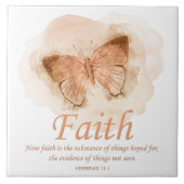 Women's Christian Bible Verse Butterfly：信仰 タイル (正面)