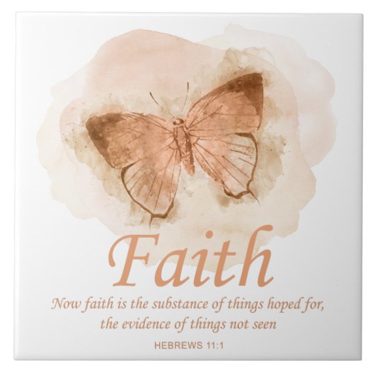 Women's Christian Bible Verse Butterfly：信仰 タイル (正面)