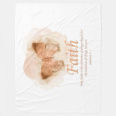 Women's Christian Bible Verse Butterfly：信仰 フリースブランケット (正面)