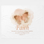 Women's Christian Bible Verse Butterfly：信仰 フリースブランケット (正面(横))