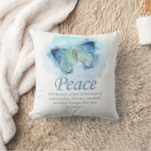Women's Christian Bible Verse Butterfly：平和 クッション (ブランケット)