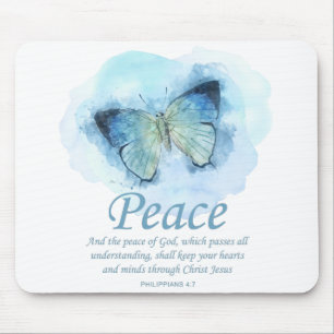 Women's Christian Bible Verse Butterfly：平和 マウスパッド