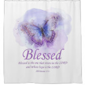 Women's Christian Bible Verse Butterfly 賛美:  シャワーカーテン (正面)