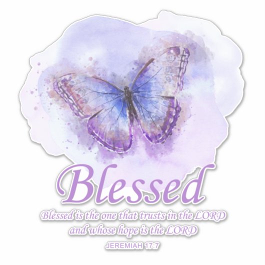 Women's Christian Bible Verse Butterfly 賛美:  シール (正面)