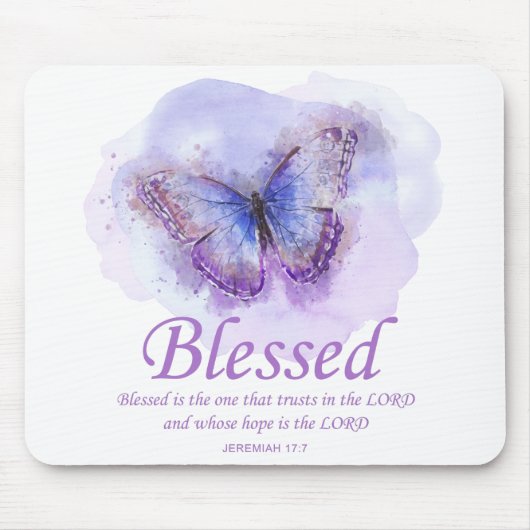 Women's Christian Bible Verse Butterfly 賛美:  マウスパッド (正面)