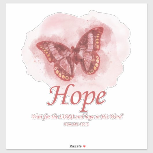 Women's Christian Butterfly Bible Verse：希望 シール (シート)