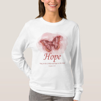 Women's Christian Butterfly Bible Verse：希望 Tシャツ