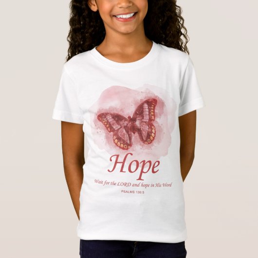 Women's Christian Butterfly Bible Verse：希望 Tシャツ (正面)