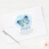 Women's Christian Butterfly Bible Verse：平和 スクエアシール (封筒)