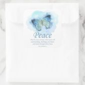 Women's Christian Butterfly Bible Verse：平和 スクエアシール (バッグ)