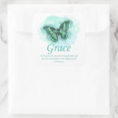 Women's Christian Butterfly Bible Verse: Grace スクエアシール (バッグ)