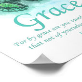 Women's Christian Butterfly Bible Verse: Grace ポスター (角)