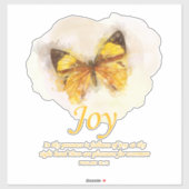 Women's Christian Butterfly Bible Verse: Joy シール (シート)