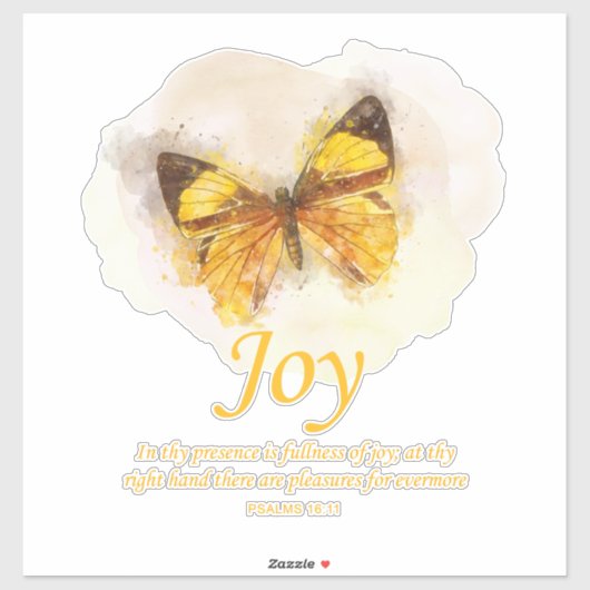 Women's Christian Butterfly Bible Verse: Joy シール (シート)