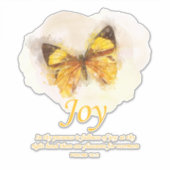 Women's Christian Butterfly Bible Verse: Joy シール (正面)