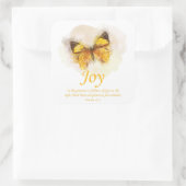 Women's Christian Butterfly Bible Verse: Joy スクエアシール (バッグ)