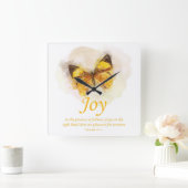 Women's Christian Butterfly Bible Verse: Joy スクエア壁時計 (ホーム)