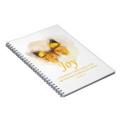 Women's Christian Butterfly Bible Verse: Joy ノートブック (右側)