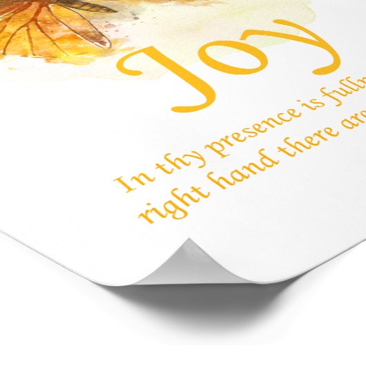 Women's Christian Butterfly Bible Verse: Joy ポスター (角)